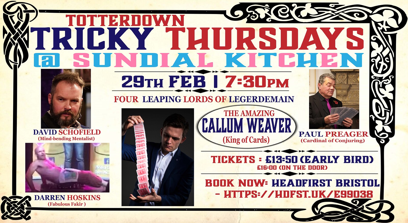 The Great Baldini's Totterdown Tricky Thursdays at Sundial Kitchen, BS3 4TU