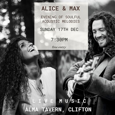 Alice Powell + Max Harrison at Alma Tavern