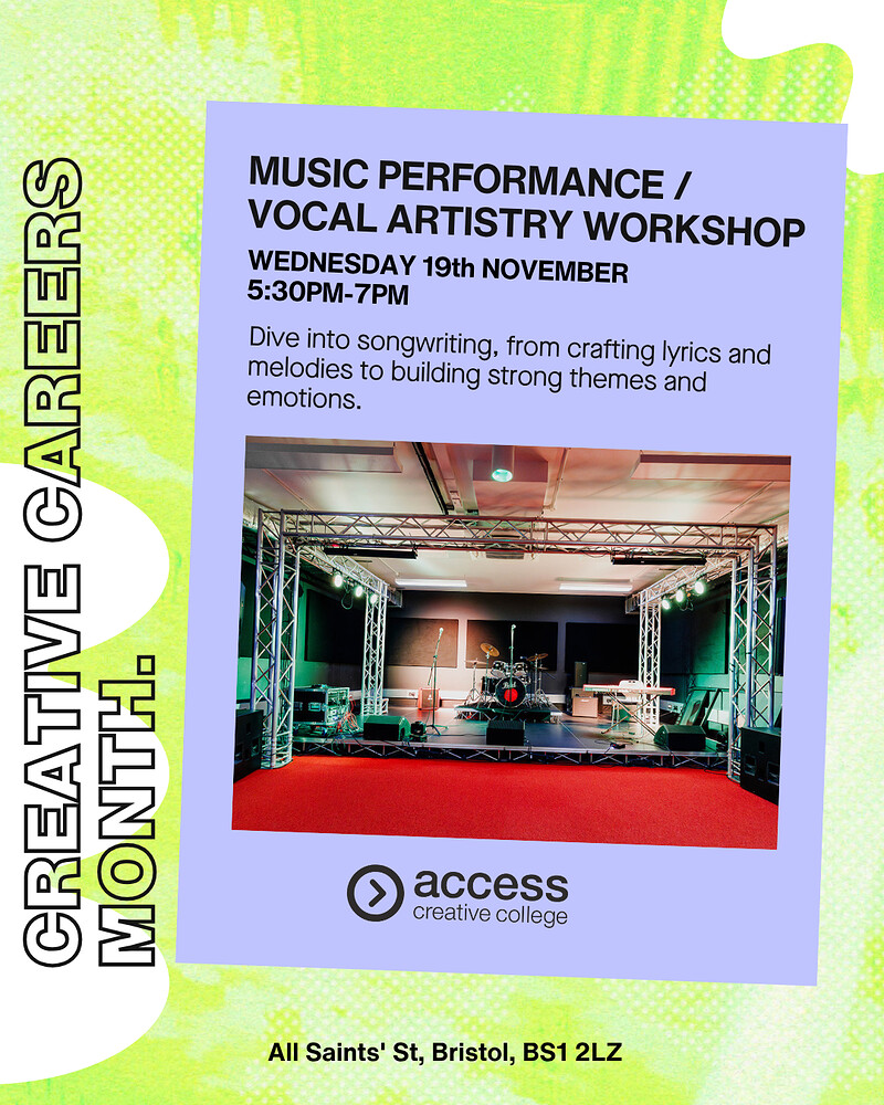 Access Creative College: Music Performance/Vocal Artistry Workshop at Access Creative College Bristol