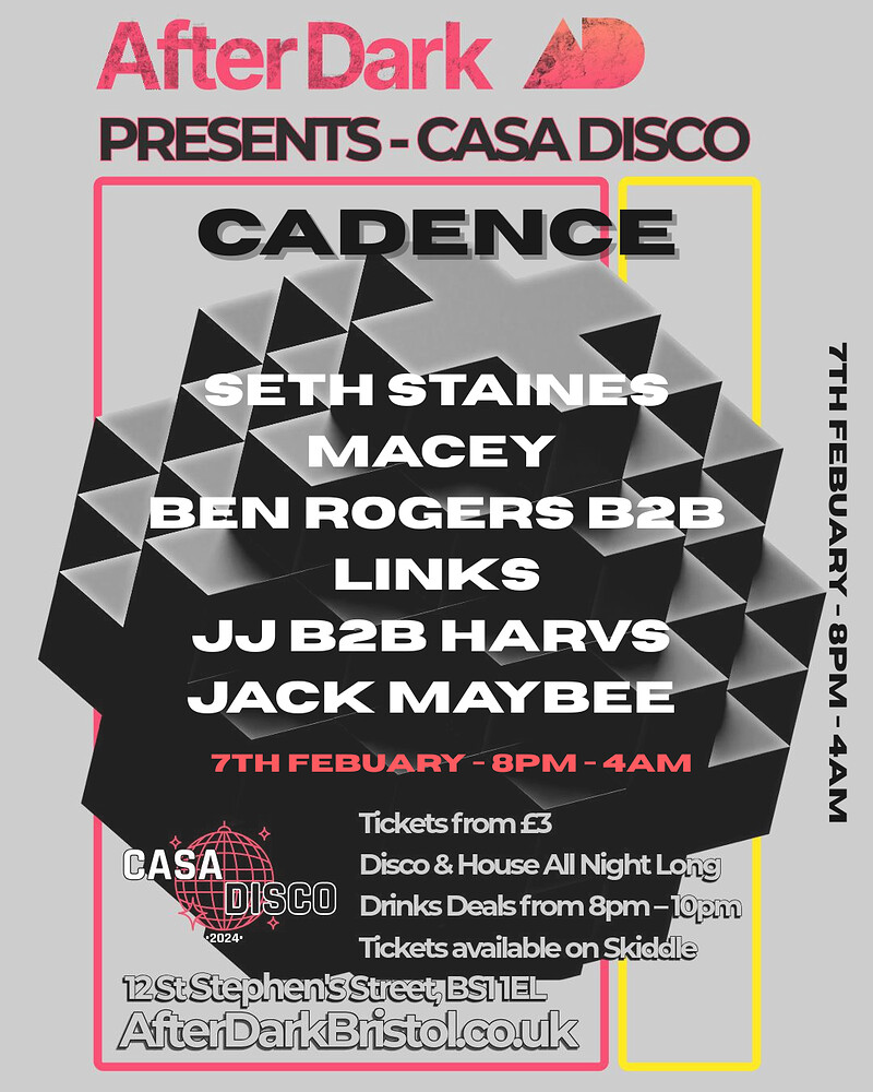 Casa Disco Presents..CADENCE - House & Disco All Night Long at After Dark