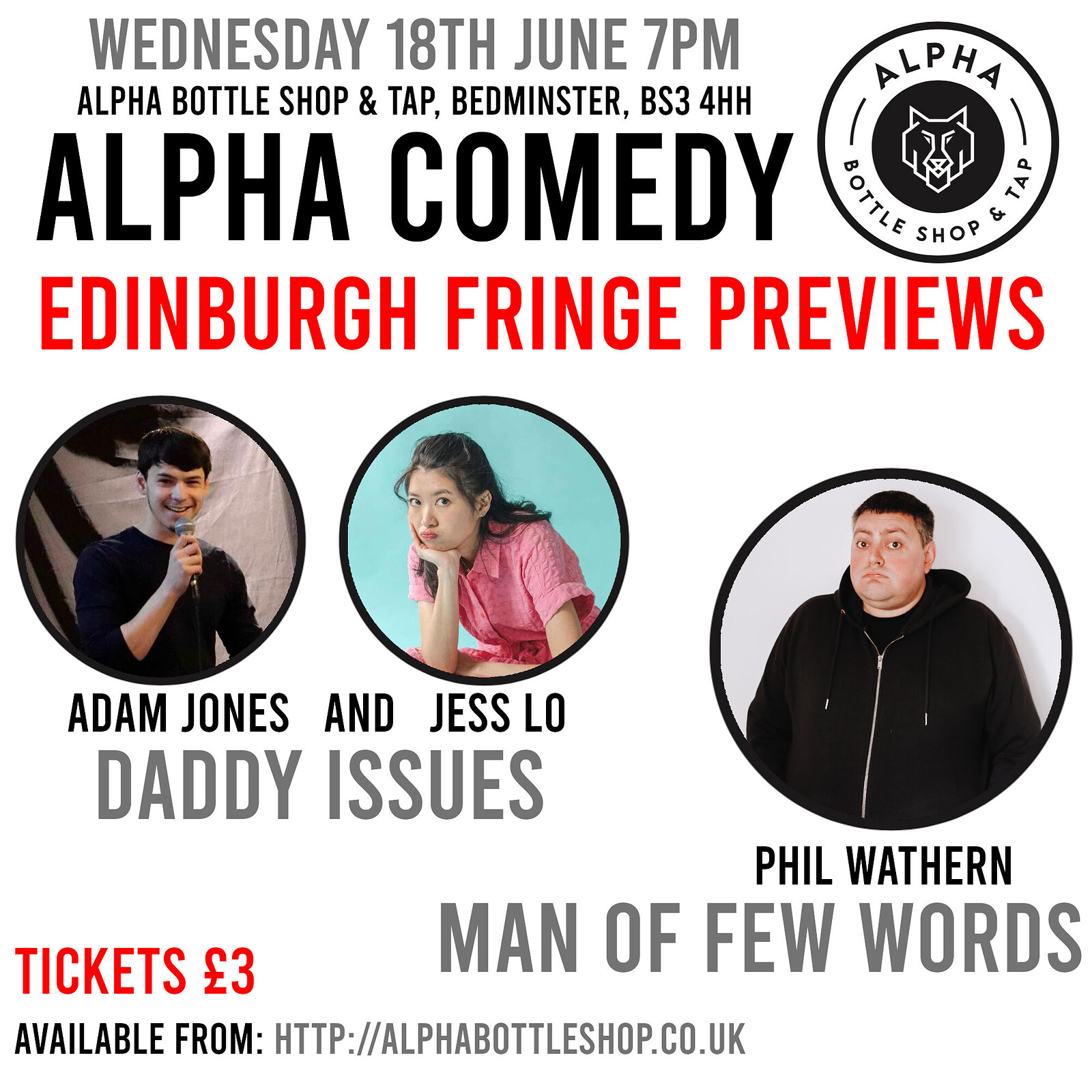 Alpha Comedy - Edinburgh Fringe Previews at Alpha Bottle Shop