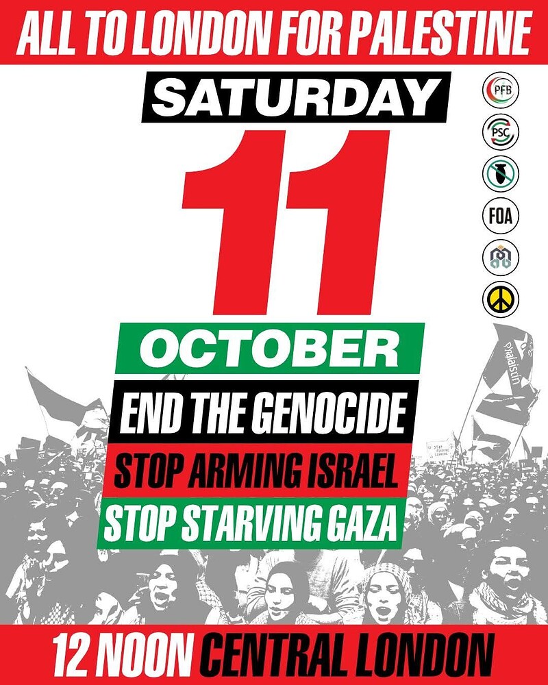 National Demonstration for Palestine - 2 years of genocide at Anchor Road Bristol