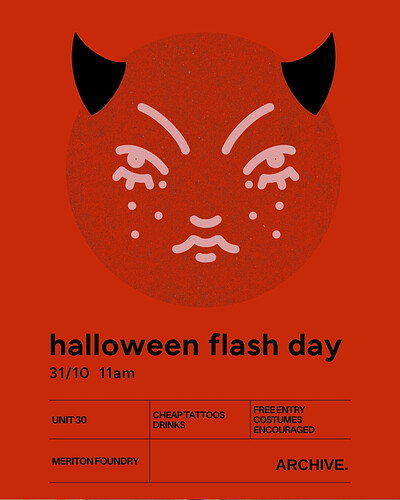 Halloween Flash Day ‍☠ at Archive Tattoo Studio