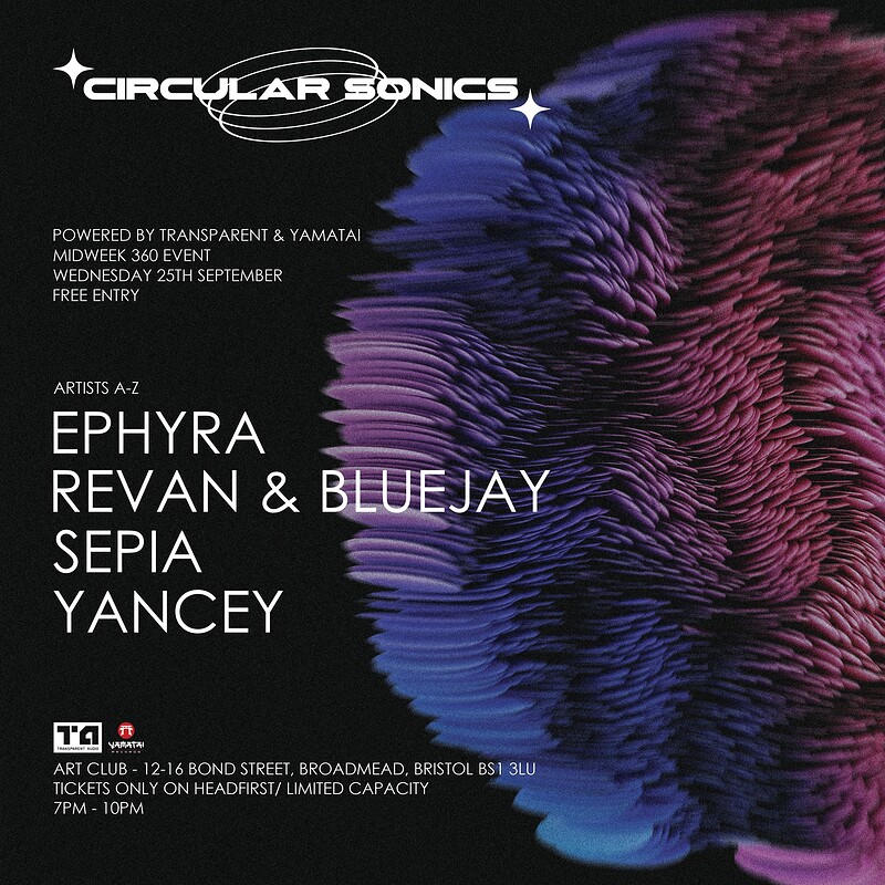 Circular Sonics  w/ Sepia, Revan & More at Art Club