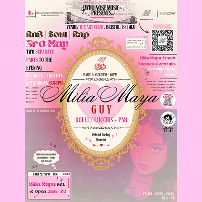 Milia Maya + Support | Open Jam / Networking Event at Art Club