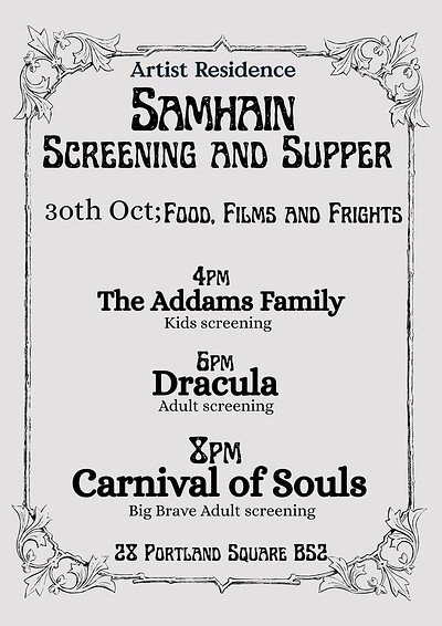 Samhain Screening and Supper at Artist Residence Bristol