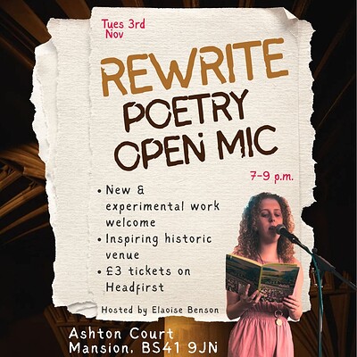 Rewrite - Poetry Open Mic at Ashton Court
