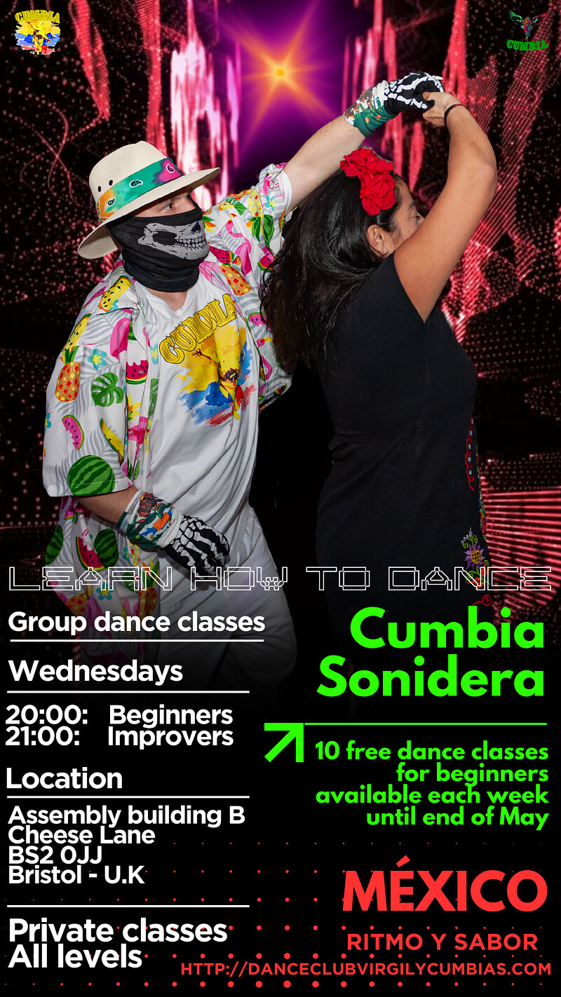 Learn how to dance Cumbia Sonidera at Assembly Building B, Cheese Lane, BS2 0JJ