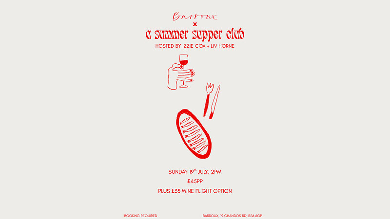 A Summer Supper Club at Barroux, 19 Chandos Road, BS66PG