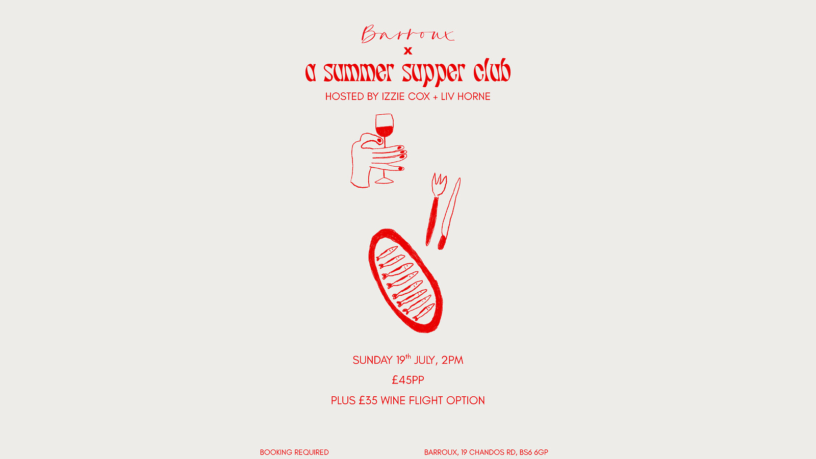 A Summer Supper Club at Barroux, 19 Chandos Road, BS66PG