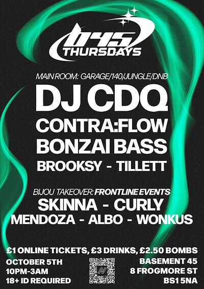 B45 Thursdays w/ DJ CDQ at Basement 45