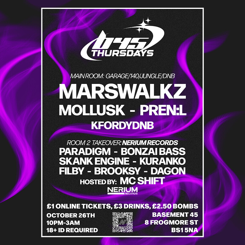 B45 Thursdays w/ Marswalkz & Nerium Records at Basement 45