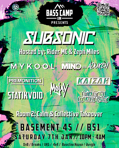 Bass Camp Presents: Subsonic, MYKOOL and more at Basement 45