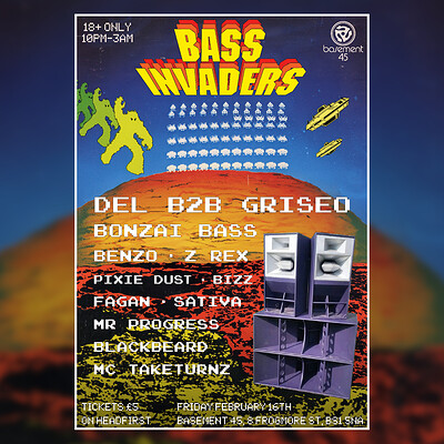 BASS INVADERS: 100% DNB at Basement 45
