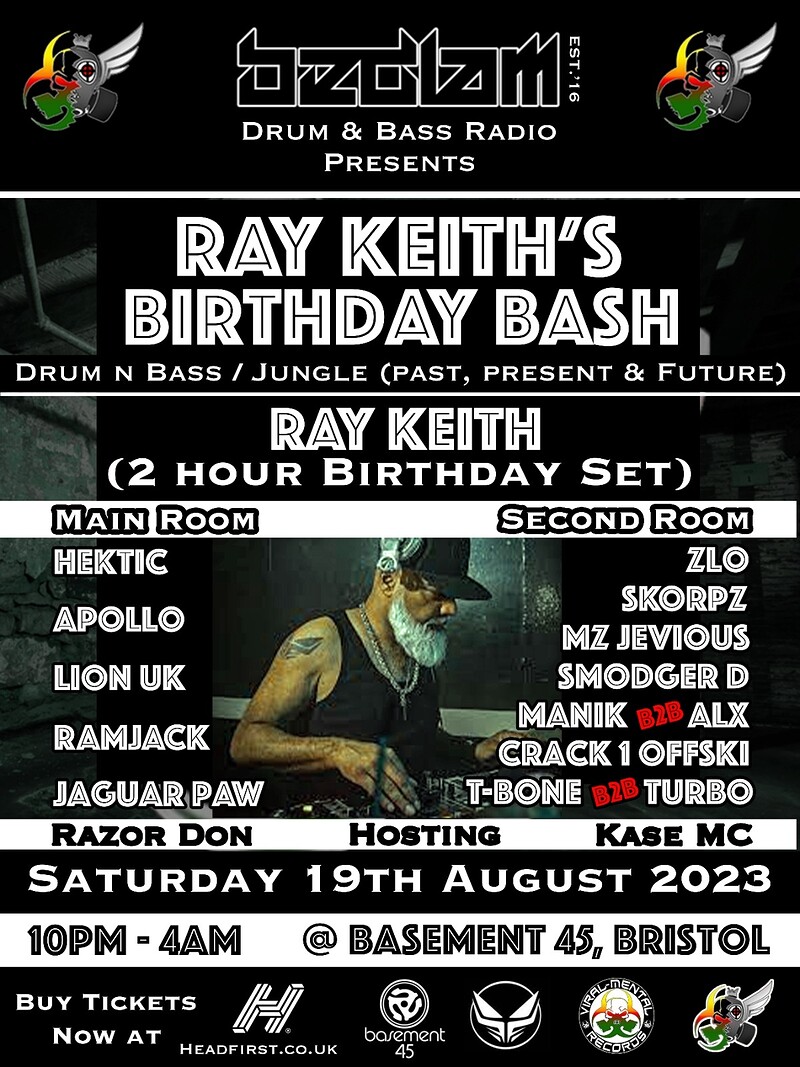 Bedlam DnB Presents Ray Keith's Birthday Bash at Basement 45