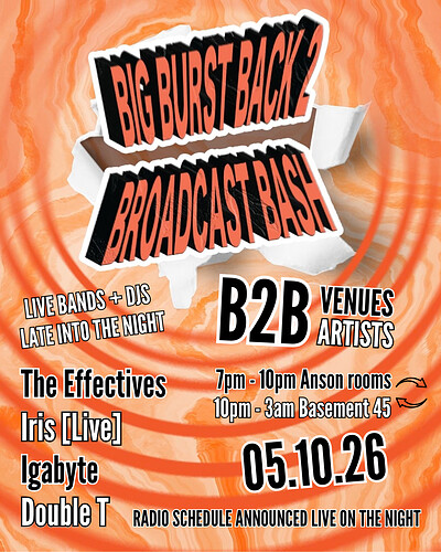 Big Burst Back 2 Broadcast Bash at Basement 45