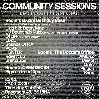 Community Sessions HALLOWEEN SPECIAL at Basement 45