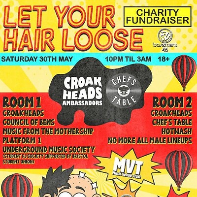Croakheads x Chefs Table Let Your Hair Loose - Charity Fundraiser at Basement 45