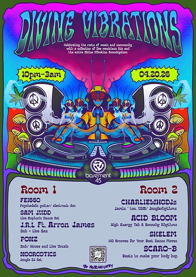 Divine Vibrations 420 at Basement 45