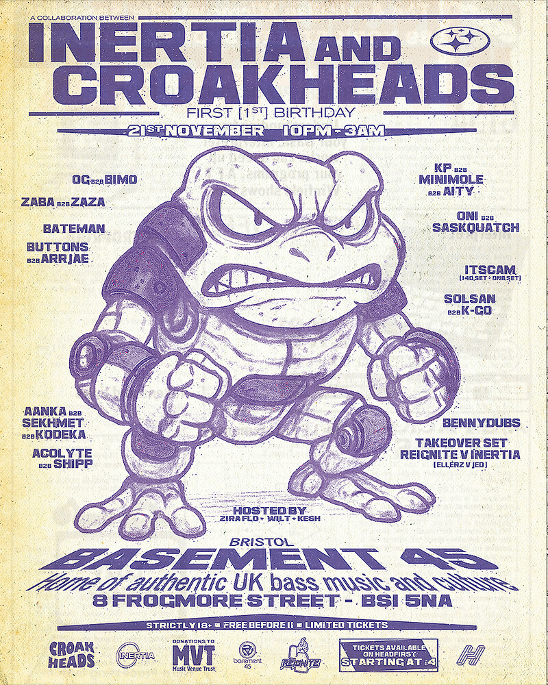 Inertia Collective + Croakheads 1st Birthday Celebration at Basement 45