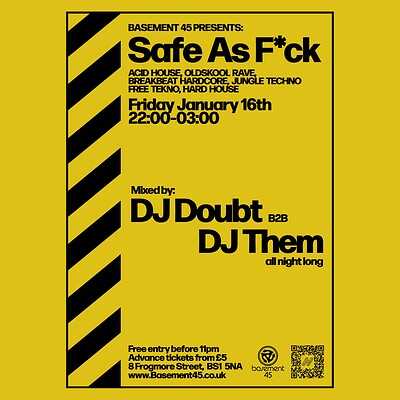 Safe As F*ck: DJ Doubt b2b DJ Them at Basement 45