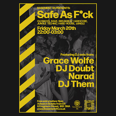 Safe As F*ck: Grace Wolfe + Support at Basement 45