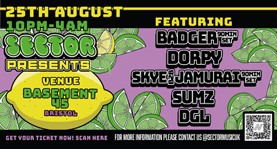 Sector Presents: Badger & more at Basement 45