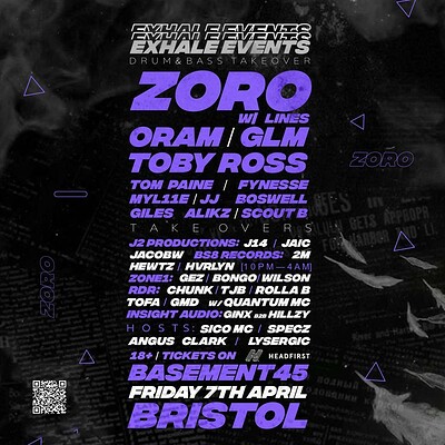 The Exhale Drum and Bass Takeover w/Zoro at Basement 45