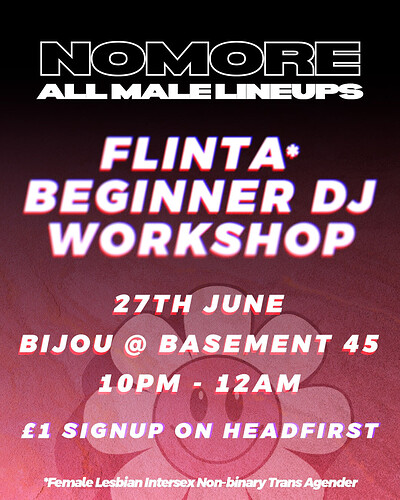 FLINTA beginner DJ workshop at Bijou @ basement 45