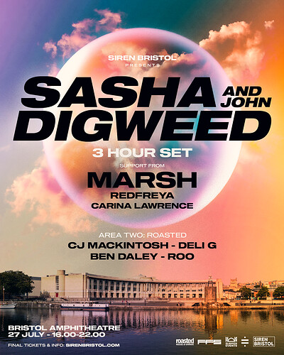 Sasha & Digweed Bristol | 3hr B2B Summer Session at Bristol Amphitheatre