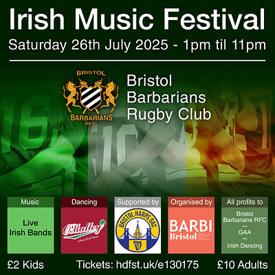 Irish Music Festival at Bristol Barbarians Rugby Club