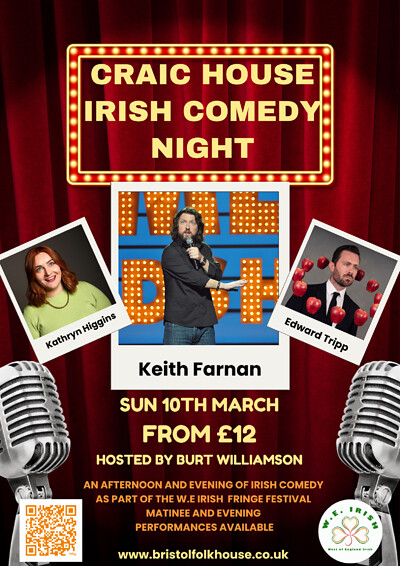 COMEDY Craic House ft Kevin Farnan + more EVENING at Bristol Folk House
