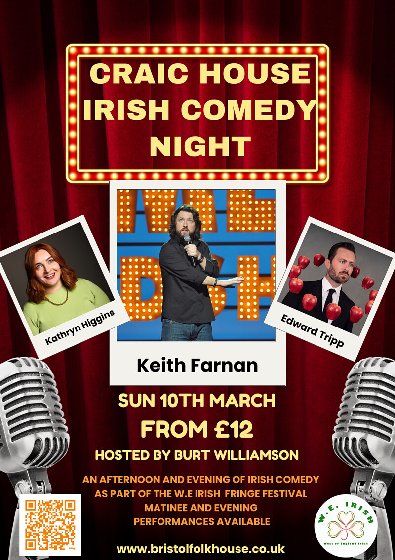 COMEDY Craic House ft Kevin Farnan + more EVENING at Bristol Folk House