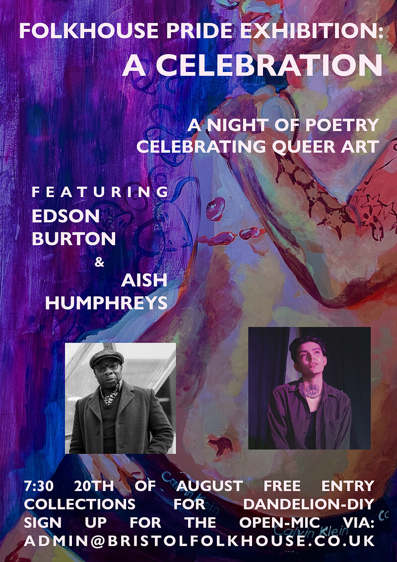 FOLKHOUSE PRIDE EXHIBITION: A CELEBRATION POETRY NIGHT at Bristol Folk House