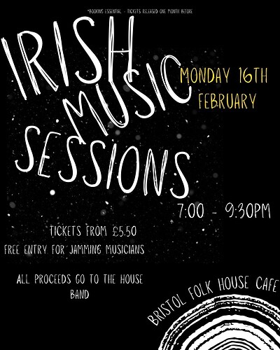 Irish Music Session at Bristol Folk House