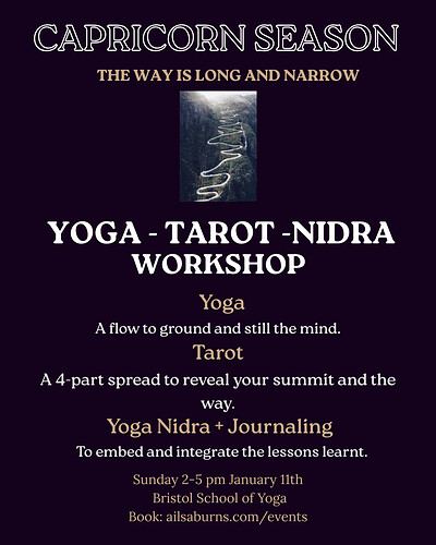 Yoga-Tarot-Nidra Sunday Workshop at Bristol School of Yoga