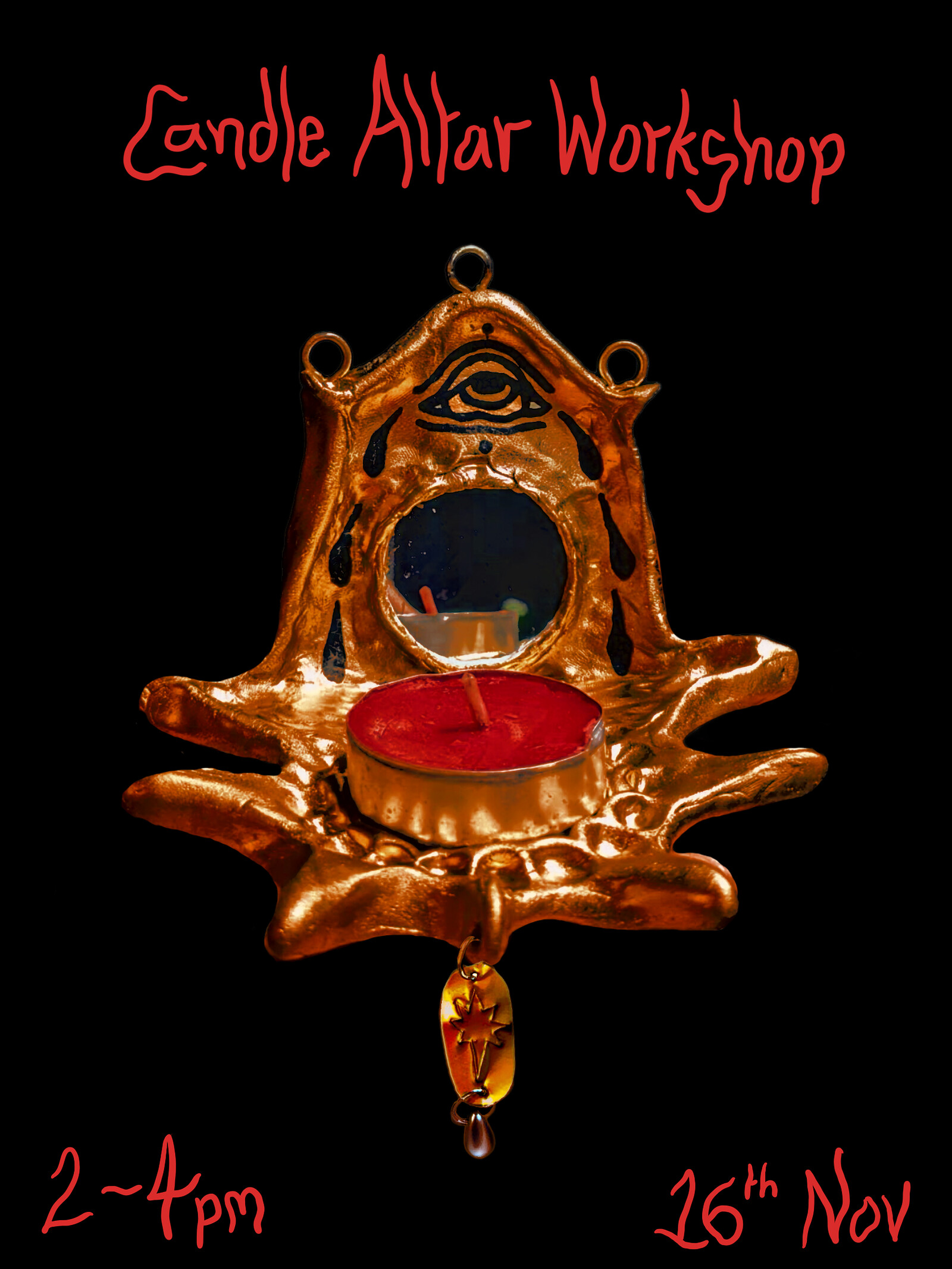 Clay Wall Candle Altar making workshop at Cafe Kino