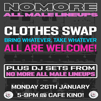Clothes Swap and FLINTA Community Open Decks at Cafe Kino
