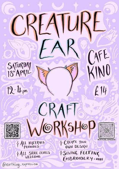 Creature Ear Craft Workshop at Cafe Kino