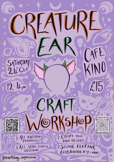 Creature Ear Craft Workshop at Cafe Kino