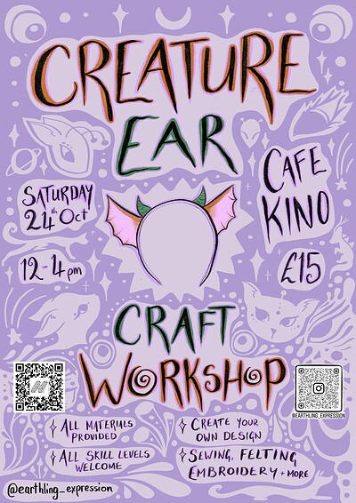 Creature Ear Craft Workshop at Cafe Kino