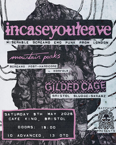 Incaseyouleave, Mountain Peaks & Gilded Cage at Cafe Kino