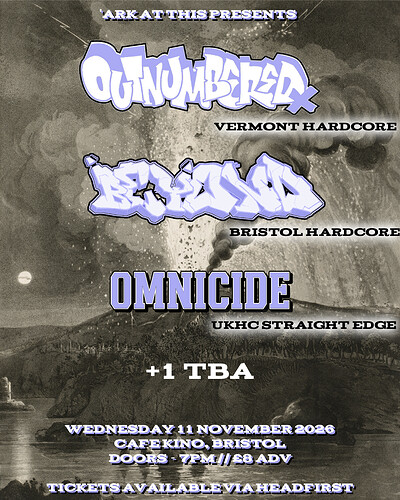 OUTNUMBERED / BEYOND / OMNICIDE at Cafe Kino