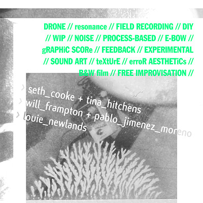 Seth Cooke+Tina Hitchens//Will Frampton+Pablo JimenezMoreno//Louie Newlands at Cafe Kino