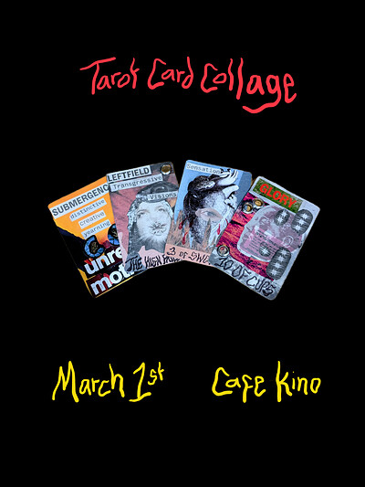 Tarot card collage workshop at Cafe Kino