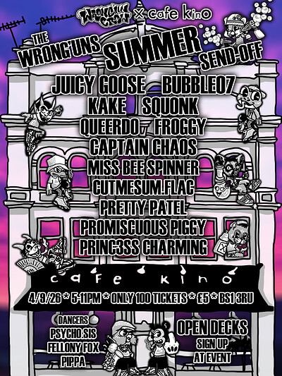 The Wrong'uns summer send-off at Cafe Kino