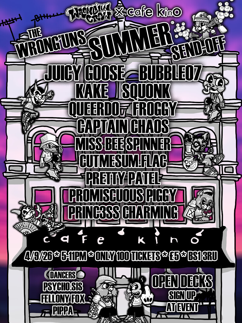 The Wrong'uns summer send-off at Cafe Kino