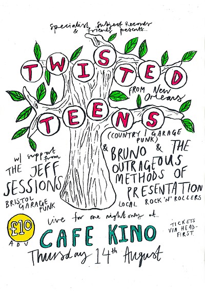 TWISTED TEENS , Bruno BOMP and The Jeff Sessions at Cafe Kino