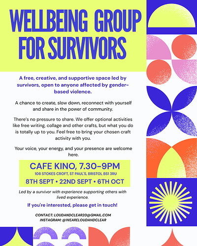 Wellbeing Group For Sexual Abuse Survivors at Cafe Kino