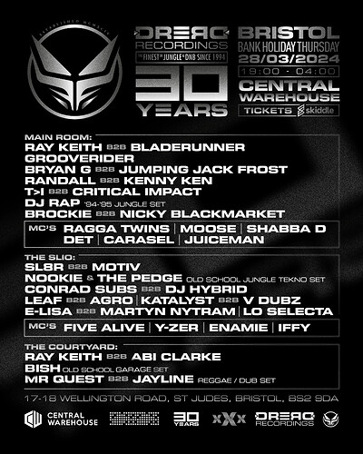 30 Years of Dread Recordings XXX: Bristol at Central Warehouse